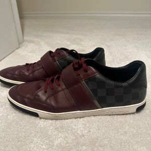 Louis Vuitton Men's Two Tone Damier Ebene leather sneakers